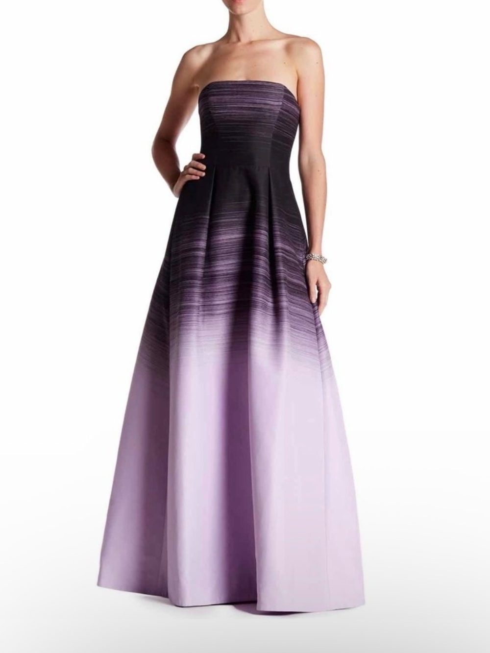Halston Heritage Strapless Purple Ombré Gown Size 2